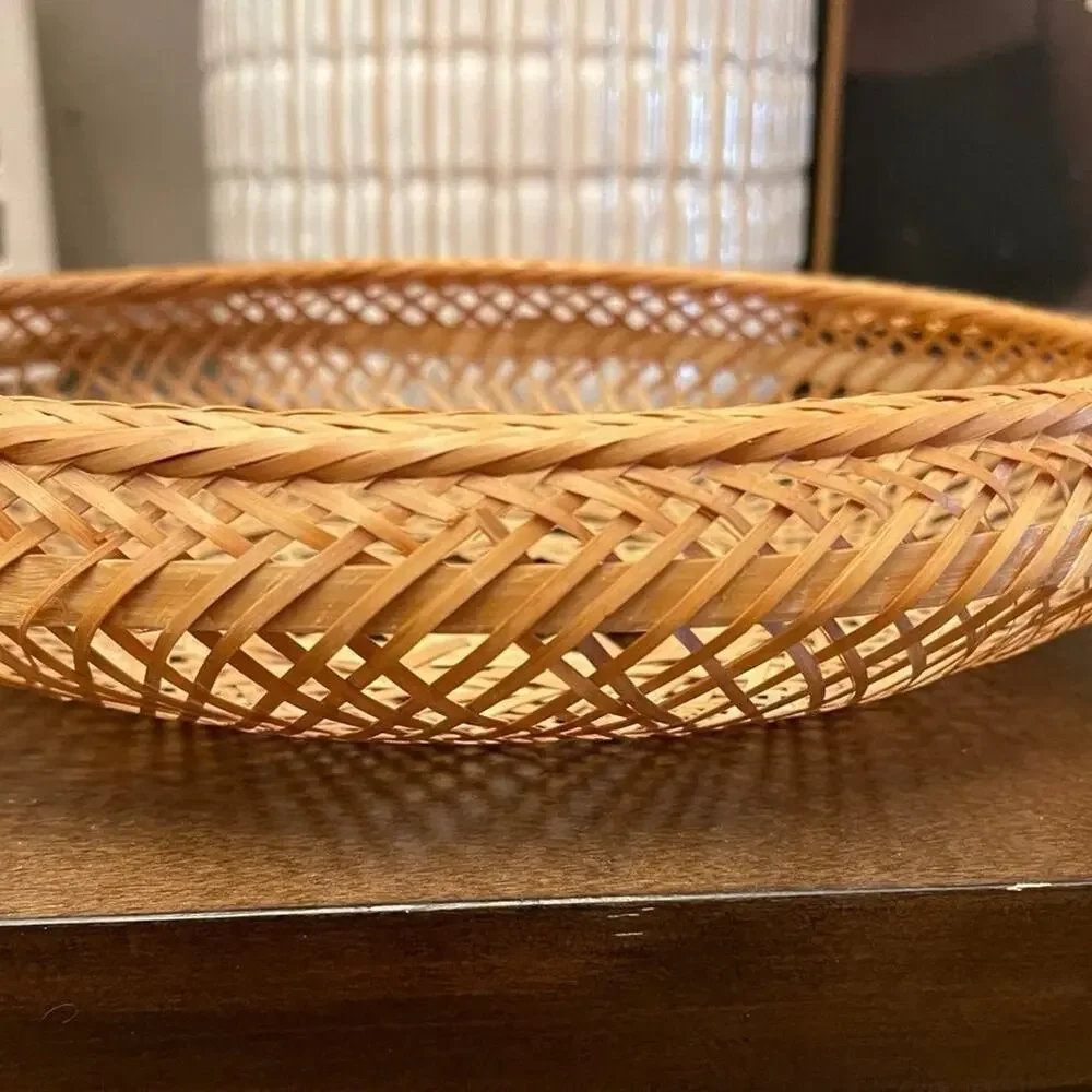 Vintage weaved basket boho 9-1/2”